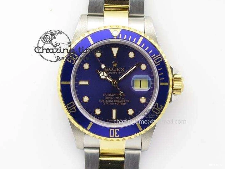 MiroTime 1231 Stretchable Submariner BP Maker 16613 Blue Dial SS YG Case On SS YG Bracelet A 3877